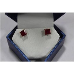 14 KT GOLD AND RUBY EARRINGS