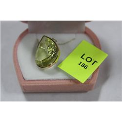 10 KT GOLD CITRINE PENDANT NECKLACE