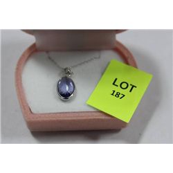 ST SILVER AMETHYST PENDANT NECKLACE