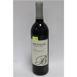 750ML BOTTLE OF BRINGER 2007 OLD VINE ZINFINDALE