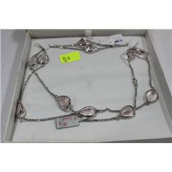 .925 SILVER PINK TOPAZ NECKLACE