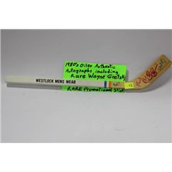 1980'S OILER MINI STICK W/ AUTHENTIC AUTOGRAPH