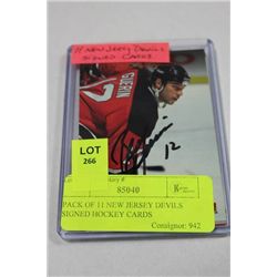 PACK OF 11 NEW JERSEY DEVILS SIGNED HOCKEY CARDS
