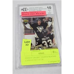 SIDNEY CROSBY SIGNED ROOKIE CARD #4 OUT OF 20