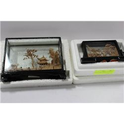 PAIR OF CORK CHINESES PICTURES