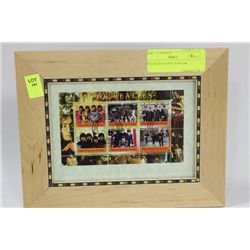 BEATLES STAMPS IN FRAME