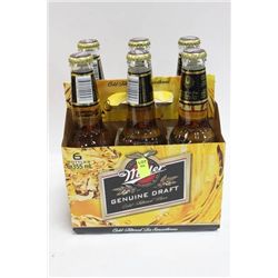 PACK OF 6 MILLER GENUINE DRAFT BOTTLES