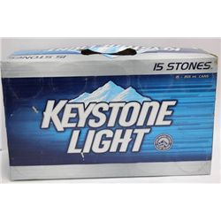 CASE OF 15 KEYSTONE LIGHT BEER CANS