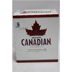 CASE OF 6 MOLSON CANADIAN BEER BOTTLES