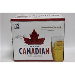 CASE OF 12 MOLSON CANADIAN BEER BOTTLES