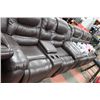 Image 1 : NEW CHOCOLATE BROWN RECLINING SOFA W CONSOLE