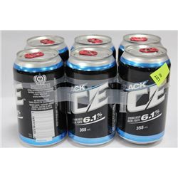 PACK OF 6 BLACK ICE BEER CANS