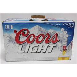 CASE OF 15 COORS LIGHT BEER CANS