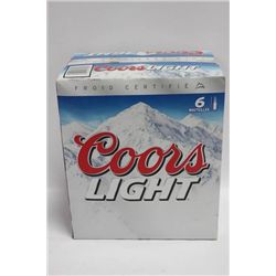 CASE OF 6 COORS LIGHT BEER BOTTLES