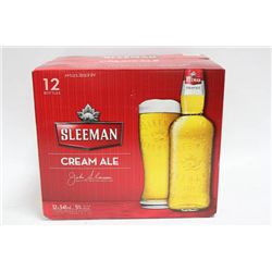 CASE OF 12 SLEEMAN CREAM ALE BEER BOTTLES