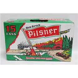 CASE OF 15 PILSNER BEER CANS