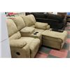 Image 1 : BROWN MICROFIBRE HOME THEATER CHAISE LOUNGE W