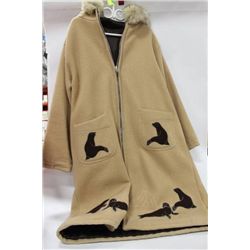 INUIT HANDCRAFTED  LADIES COAT WITH SEAL DESIGN