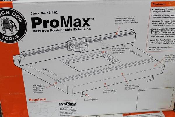 Permax Router Table PRO MAX CAST IRON ROUTER TABLE EXTENSION