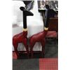 Image 1 : SET OF 2 WOOD 3 FOOT TALL GIRAFFE STATUES
