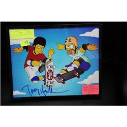 TONY HAWK SIGNED PICTURE "THE SIMPSONS"