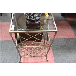 SHOWHOME METAL AND GLASS SIDE TABLE