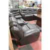 Image 2 : NEW CHOCOLATE BROWN LEATHER RECLINING SECTIONAL
