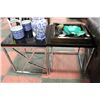 Image 1 : PAIR OF CHROME BASE END TABLES