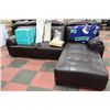 Image 1 : NEW BROWN LEATHER CHAISE LOUNGE SECTIONAL