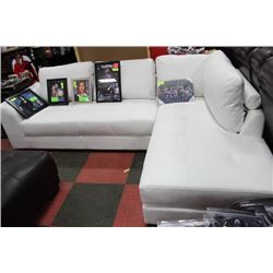 NEW APT SIZE WHITE LEATHER SECTIONAL