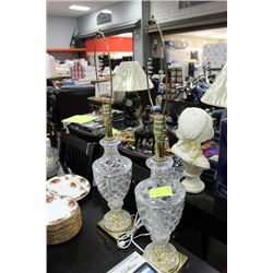 PAIR OF GLASS LAMPS