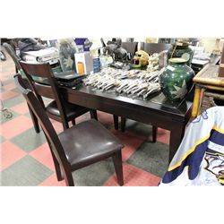 SHOWHOME GLASSTOP KITCHEN TABLE W 4 SIDECHAIRS