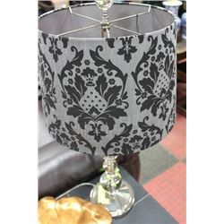 SHOWHOME CHROME AND GLASS LAMP