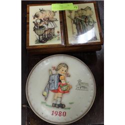 HUMMEL MUSIC BOX WITH 2 COLLECTOR PLATES