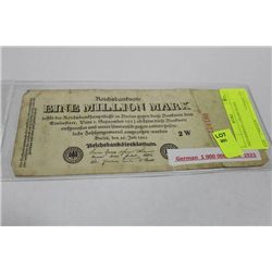 1923 GERMAN 1,000,000 MARK BANKNOTE