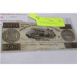 1857 HALF DOLLAR NOTE