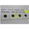 Image 1 : US 1892/1901-03 INDIAN HEAD PENNIES