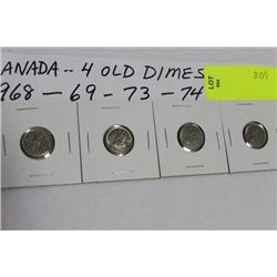 CANADA 1968/69/73/74 DIMES