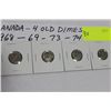Image 1 : CANADA 1968/69/73/74 DIMES