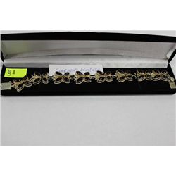 MARKED 925 GARNET STERLING SILVER BRACELET