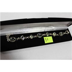 MARKED 925 GEMSTONE STERLING SILVER BRACELET