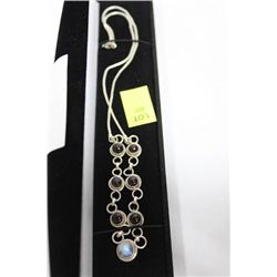 MARKED 925 GARNET NECKLACE STERLING SILVER