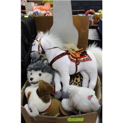 BOX OF STUFFED TOYS