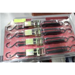 PACK OF 4 NEW HEAVY DUTY RATCHET STRAPS