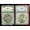 Image 1 : US;  1833-O $1 NTC MS65 & 1922 NNC MS65.  Lot of 2 coins with lustre and decent for grade.