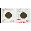 Image 1 : US;  1871 1¢ & 1873.  Lot of 2 coins VG to VF.