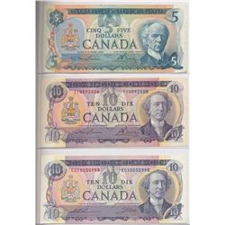 Canadian Banknote Lot;  includes 1900, 1923 25¢ Shinplasters, 1937 $1, 1954 $1(2), 1967 $1(4), 1973 