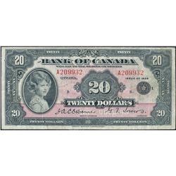 1935 $20 BC-9b #A209932, BCS F18.