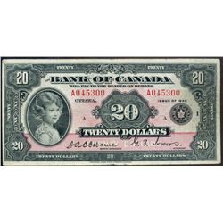 1935 $20 BC-9a #A045300,  PMG VF20.