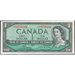 1954 $1 BC-37cA #*HF0770192,  CCCS UNC65.  Scarce prefix.